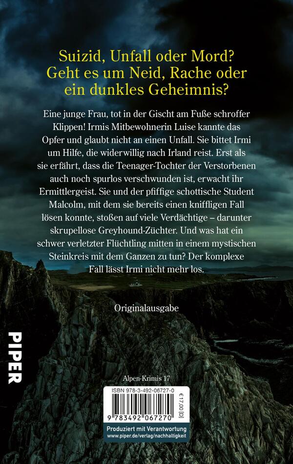 Rückansicht des Buches „Schroffe Klippen“