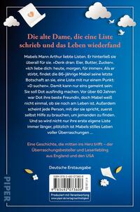 Rückansicht des Buches „Mrs Mabels letzte Liste“