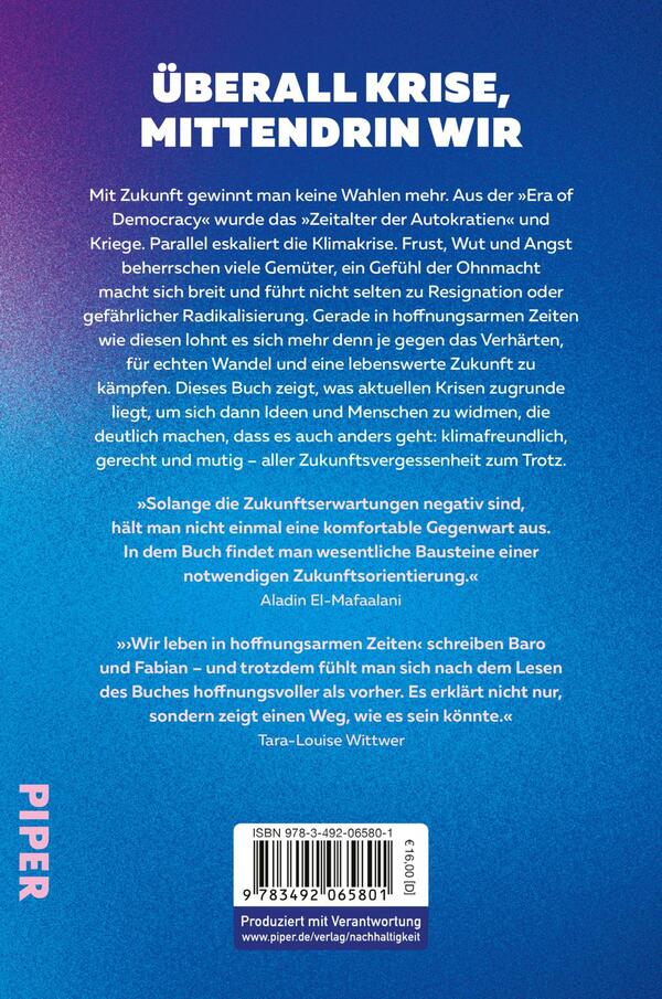 Rückansicht des Buches „Keine Zukunft ist auch keine Lösung“