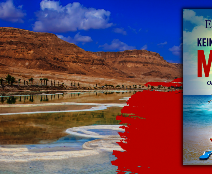 Ellie Brauers „Kein Urlaub ohne Mord“ vor einem Hintergrund mit israelischer Küste