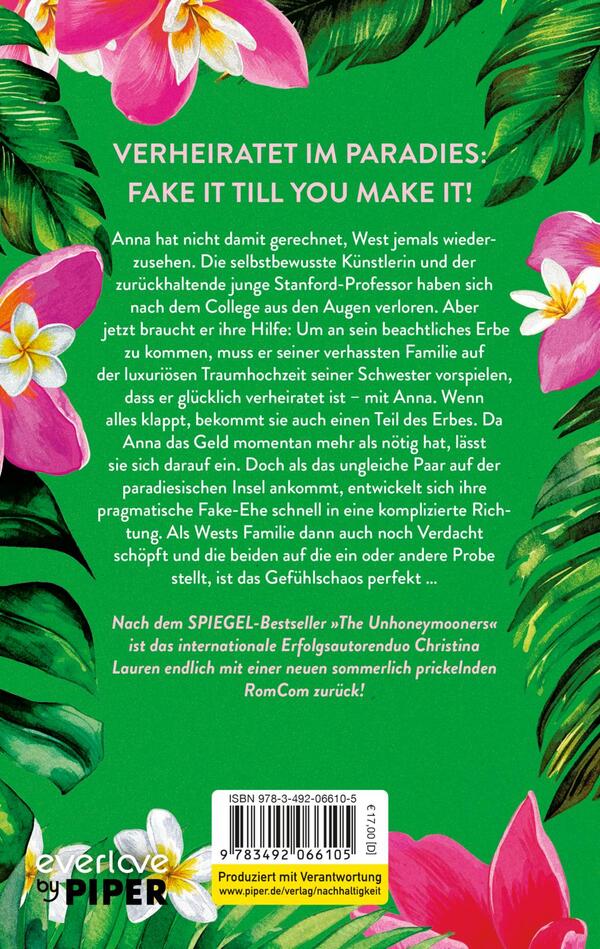 Rückansicht des Buches „The Paradise Problem – Wenn das Herz den perfekten Plan durchkreuzt“