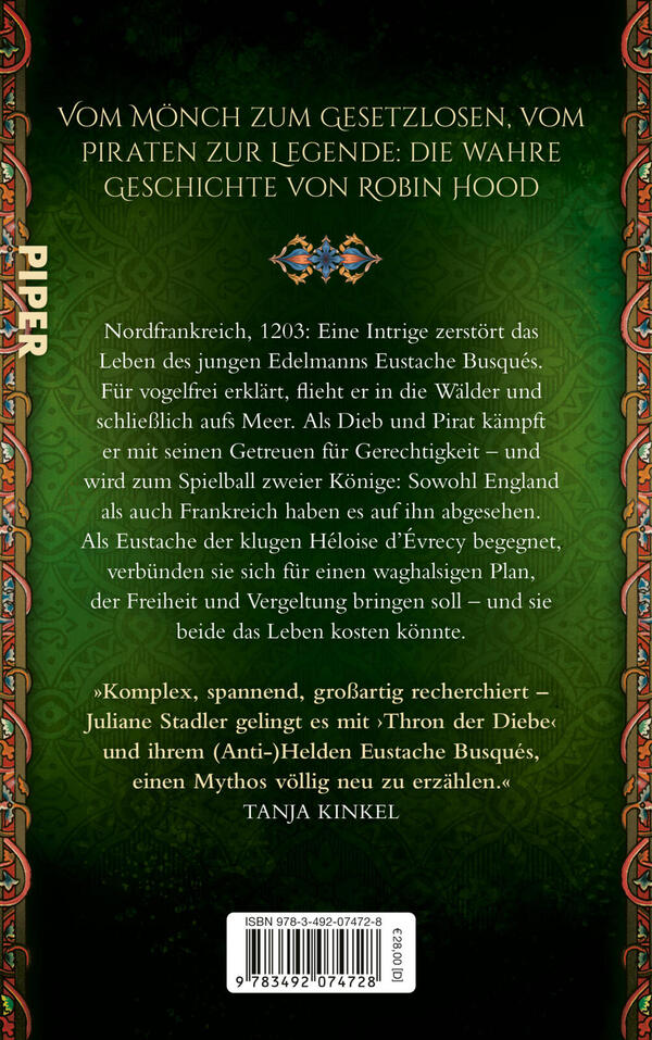 Rückansicht des Buches „Thron der Diebe“