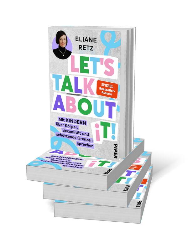 Bücherstapel des Buches „Let’s talk about it!“