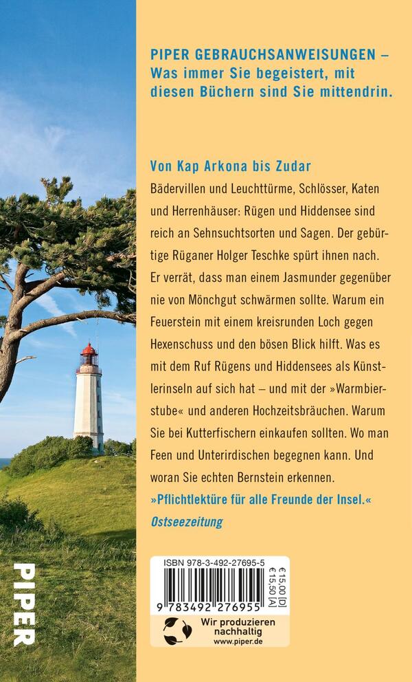 Rückansicht des Buches „Gebrauchsanweisung für Rügen und Hiddensee“