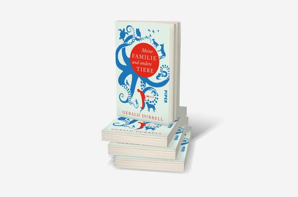 Bücherstapel des Buches „Meine Familie und andere Tiere“