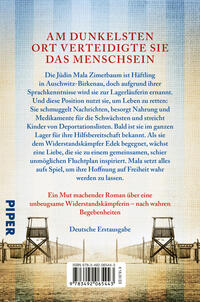 Rückansicht des Buches „Das Mädchen, das aus Auschwitz floh“