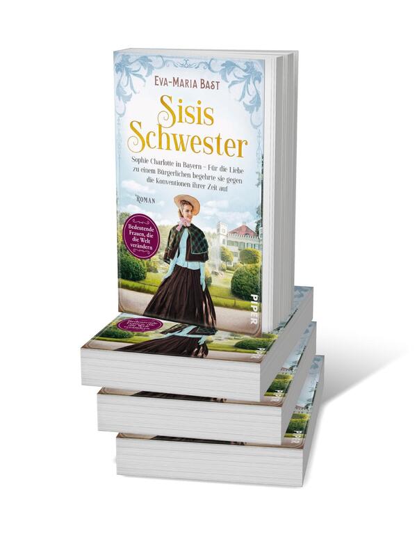Bücherstapel des Buches „Sisis Schwester“