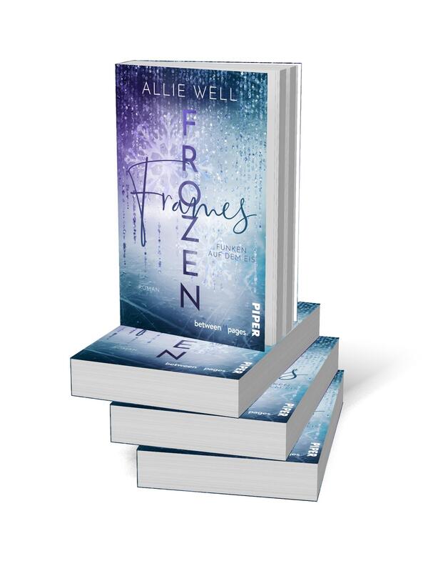 Bücherstapel des Buches „Frozen Frames – Funken auf dem Eis“