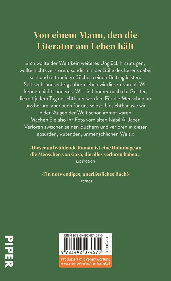 Rückansicht des Buches „Der Buchhändler von Gaza“