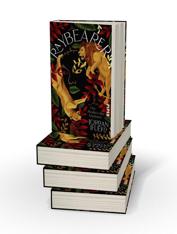 Bücherstapel des Buches „Raybearer – Die Masken der Aiyetoro“