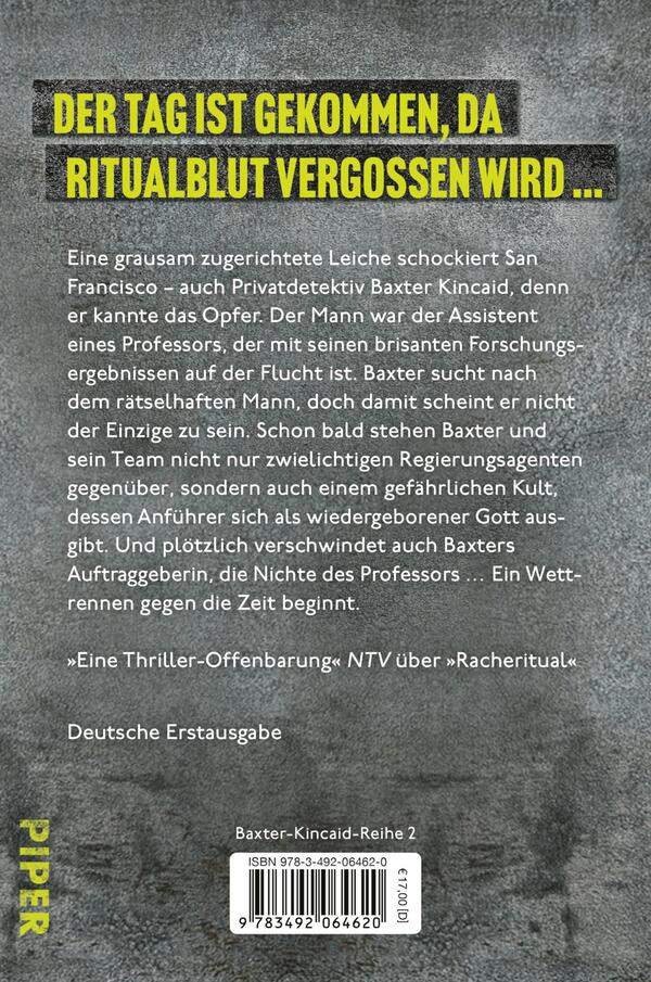 Rückansicht des Buches „Ritualblut“