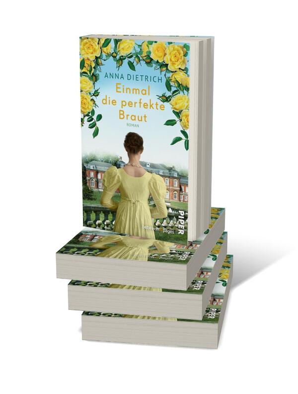 Bücherstapel des Buches „Einmal die perfekte Braut“