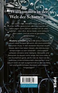 Rückansicht des Buches „Shadowbound – Academy of Death“