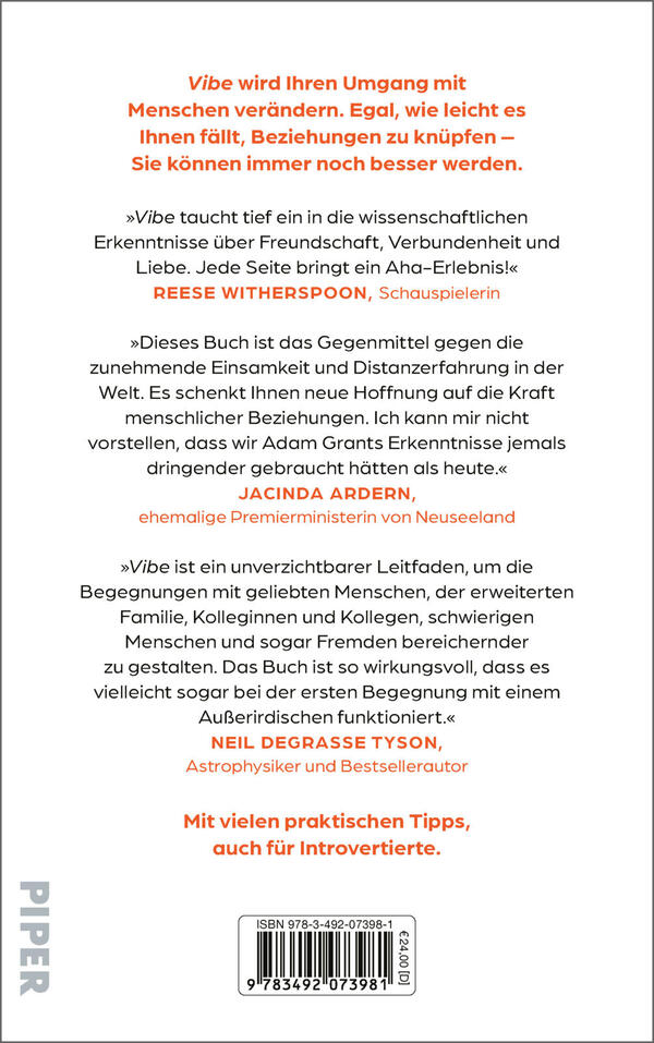Rückansicht des Buches „Vibe – Auf einer Wellenlänge“