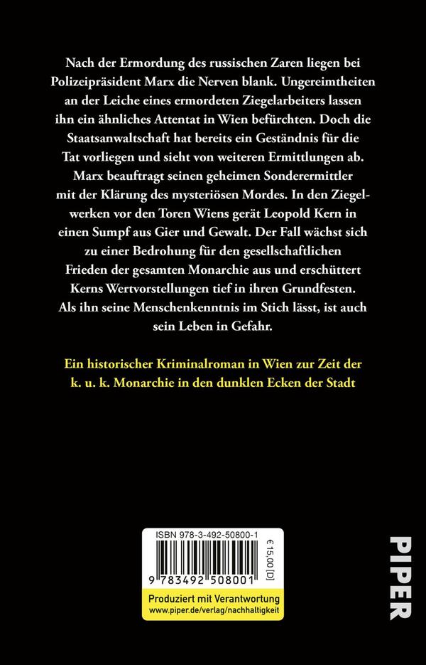 Rückansicht des Buches „Gesetz des Midas – Wiener Abgründe“