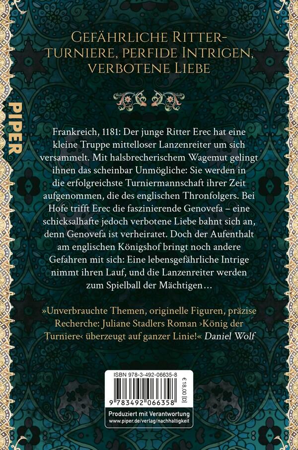 Rückansicht des Buches „König der Turniere“