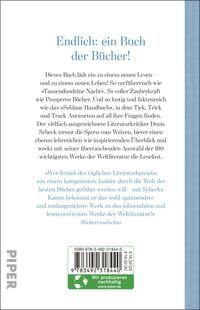 Rückansicht des Buches „Schecks Kanon“