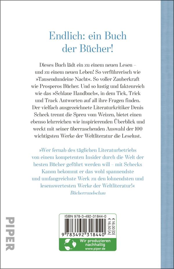 Rückansicht des Buches „Schecks Kanon“