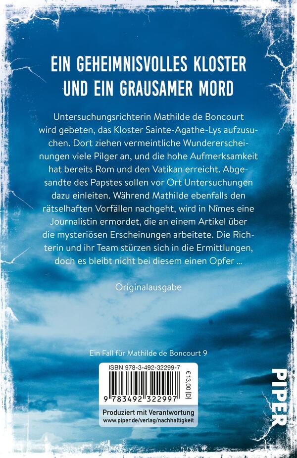 Rückansicht des Buches „Die Richterin und die Tote im Kloster“