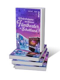 Bücherstapel des Buches „Winterträume im kleinen Filmtheater in Schottland“