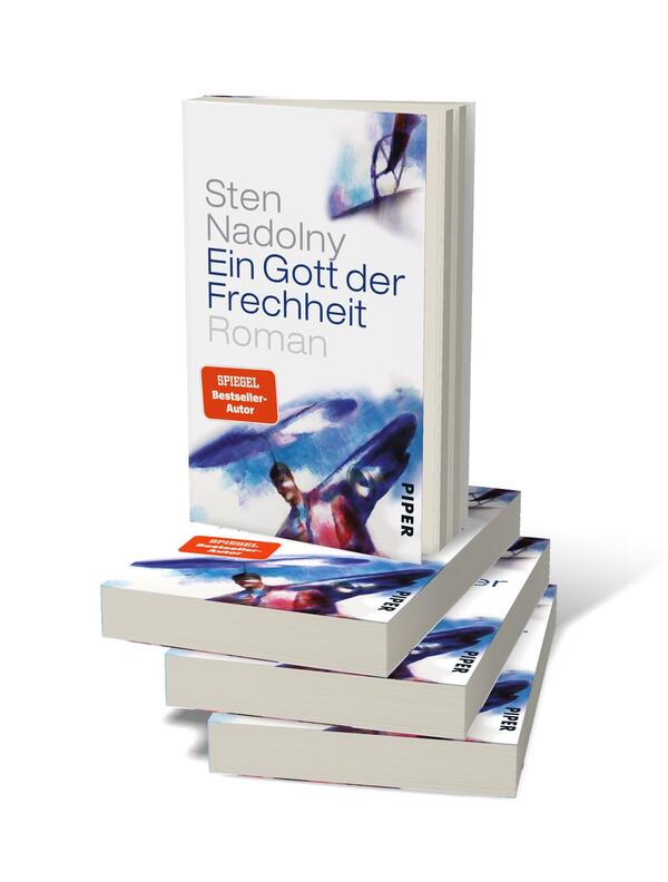 Bücherstapel des Buches „Ein Gott der Frechheit“