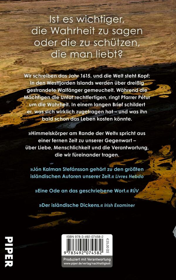 Rückansicht des Buches „Himmelskörper am Rande der Welt“