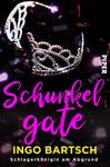 Das Buchcover zeigt eine glitzernde Krone auf einem dunklen, funkelnden Hintergrund, der mit schimmernden Farbakzenten versehen ist. Der Titel „Schunkelgate“ ist dominant in lebhaftem Pink, während der Autorenname „Ingo Bartsch“ in gelber Schrift darunter platziert ist. Die Typografie wirkt modern und auffällig, was eine festliche und aufregende Atmosphäre vermittelt. Am rechten Rand ist das Verlagslogo „PIPER“ sichtbar.