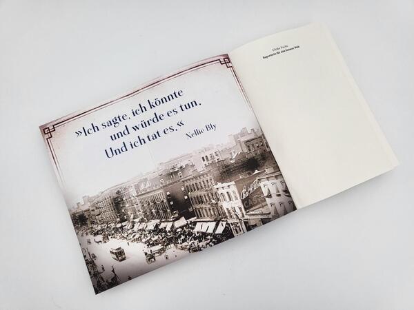 Innenansicht des Buches „Reporterin für eine bessere Welt“