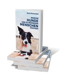 Bücherstapel des Buches „Warum Hunde uns zu besseren Menschen machen“