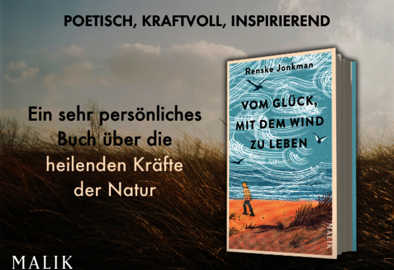 Buchcover mit gestaltetem Hintergrund und Headline