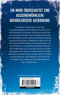 Rückansicht des Buches „Die Richterin und die tote Archäologin“