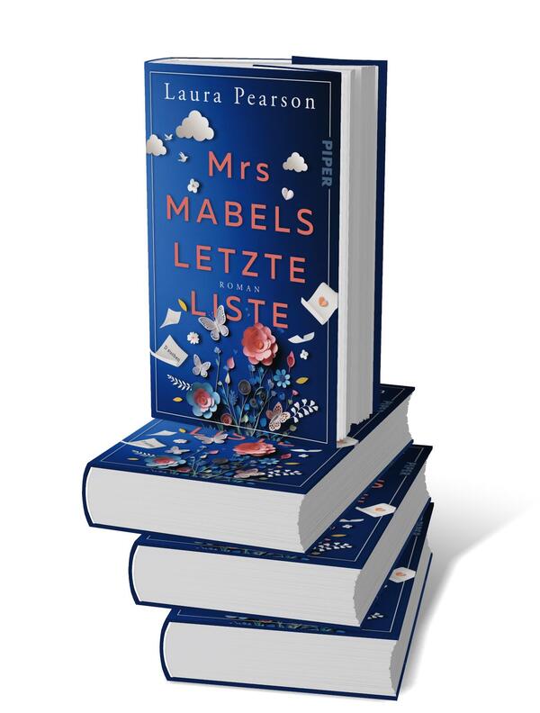 Bücherstapel des Buches „Mrs Mabels letzte Liste“