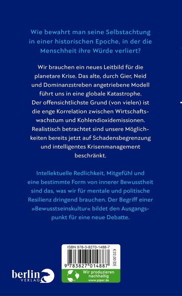 Rückansicht des Buches „Bewusstseinskultur“