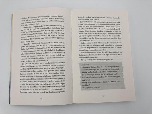 Innenansicht des Buches „Die aufgehende Sonne von Paris“