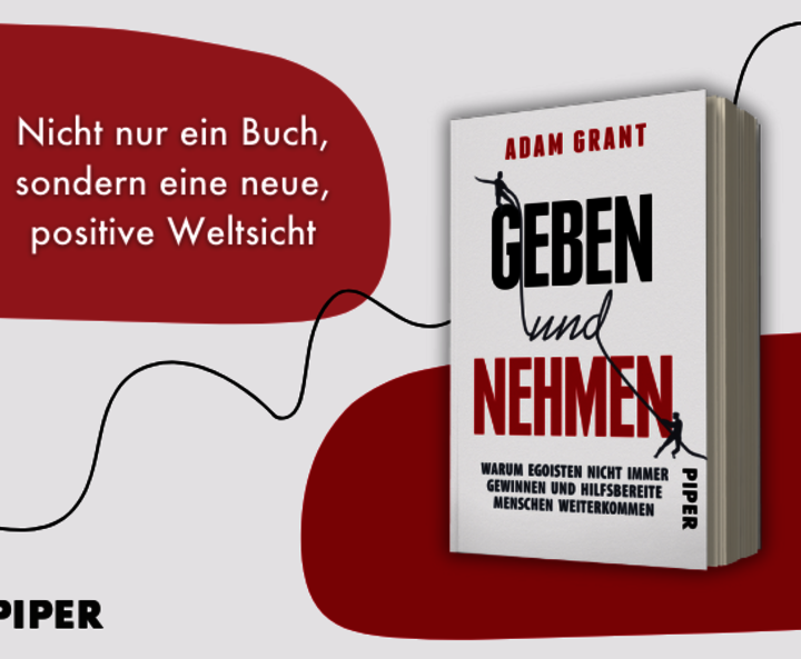 gestalteter Banner mit Buchcover von „Geben und Nehmen“