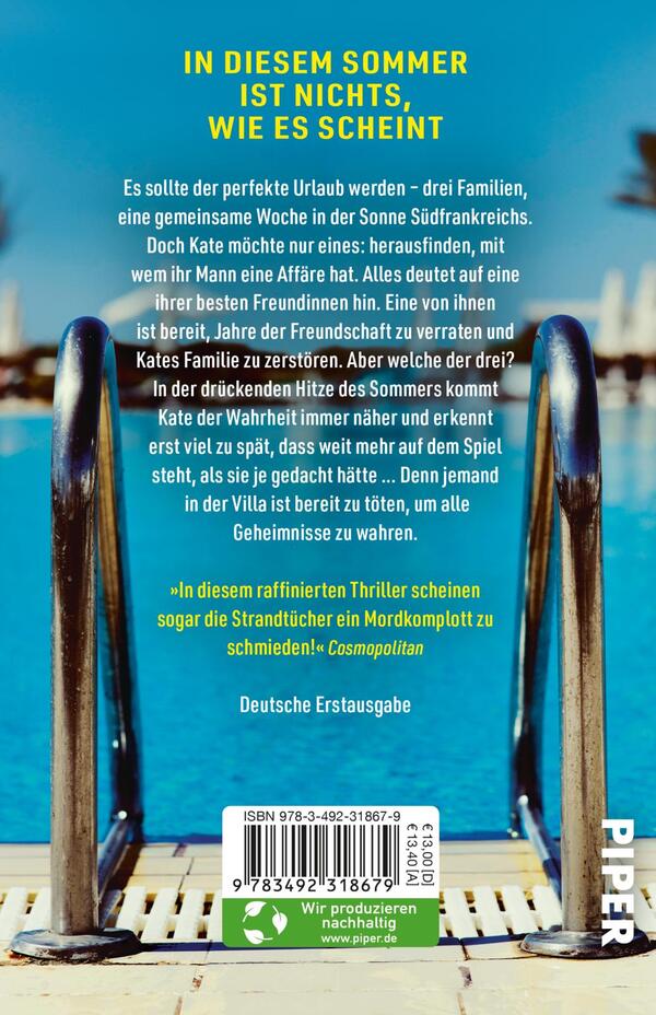 Rückansicht des Buches „Holiday – Sieben Tage. Drei Familien. Ein tödliches Geheimnis.“