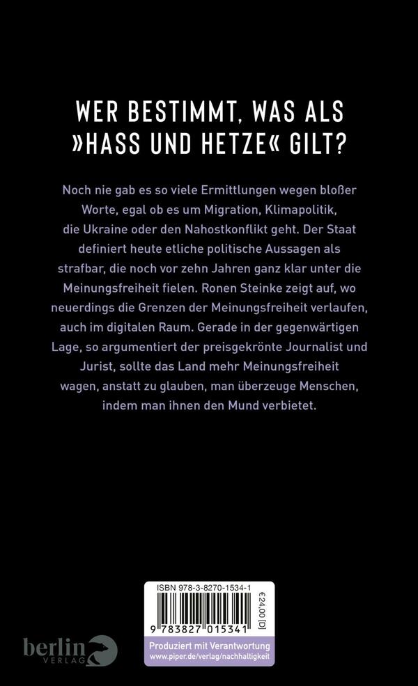 Rückansicht des Buches „Meinungsfreiheit“