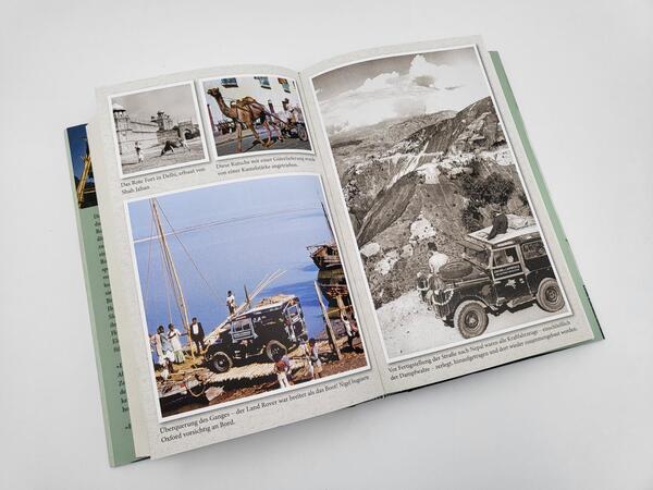 Innenansicht des Buches „First Overland. Als Erste im Land Rover 18.000 Meilen von London nach Singapur“