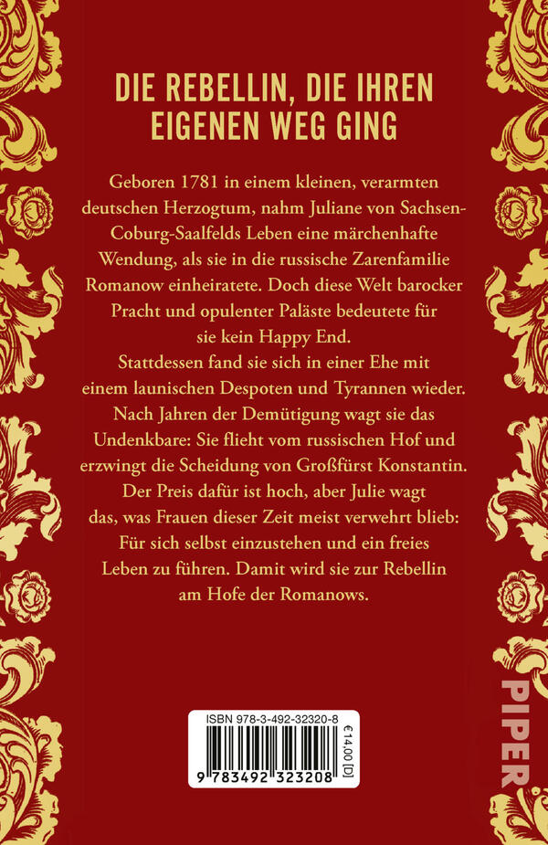 Rückansicht des Buches „Die Rebellin am Hof der Romanows“