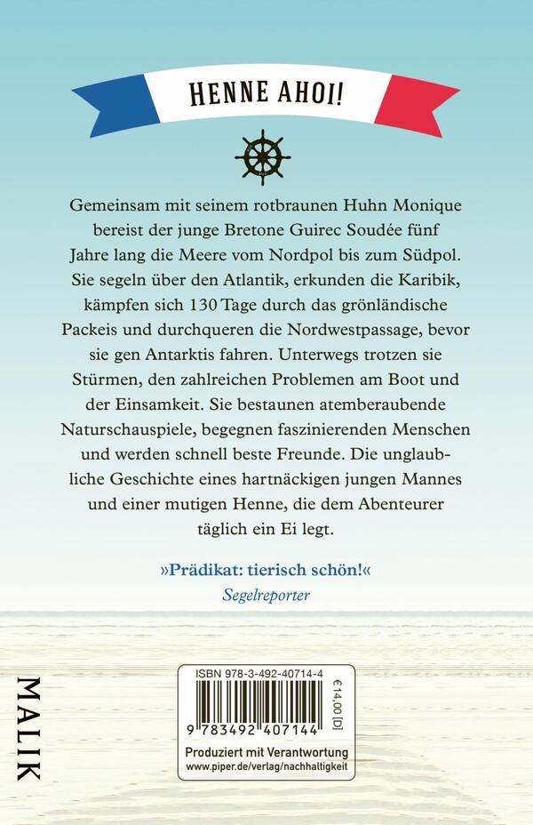 Rückansicht des Buches „Seefahrt mit Huhn“