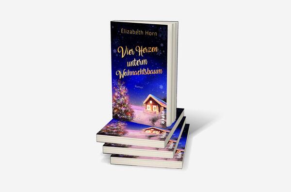 Bücherstapel des Buches „Vier Herzen unterm Weihnachtsbaum“
