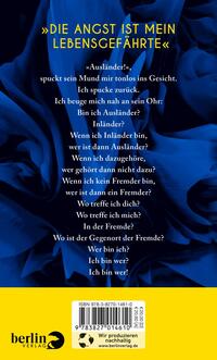 Rückansicht des Buches „Fremd“
