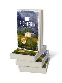 Bücherstapel des Buches „Die Richterin und der tote Maler“