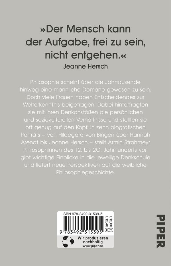 Rückansicht des Buches „Große Philosophinnen“