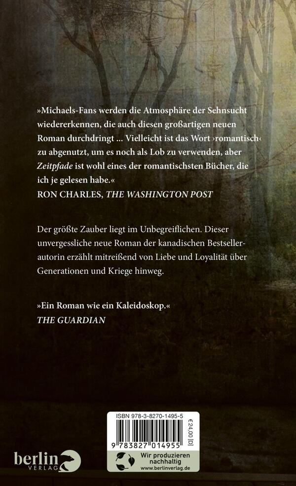 Rückansicht des Buches „Zeitpfade“ 