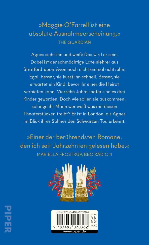 Rückansicht des Buches „Judith und Hamnet“