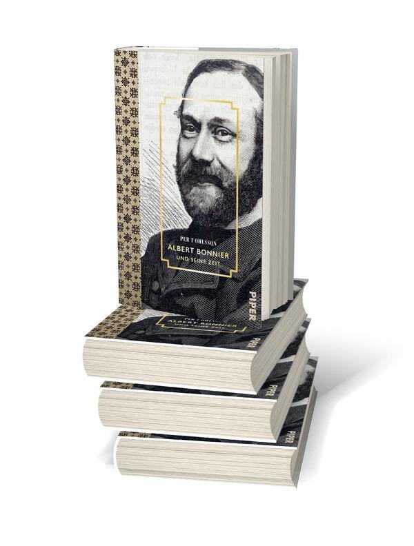 Bücherstapel des Buches „Albert Bonnier und seine Zeit“