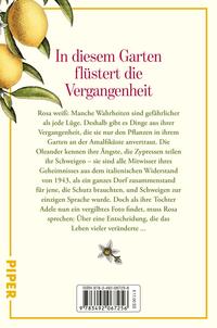Rückansicht des Buches „Der Garten der Geheimnisse“