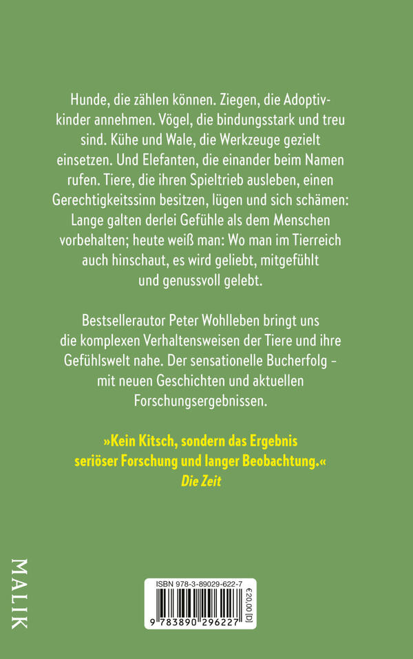 Rückansicht des Buches „Das Seelenleben der Tiere“