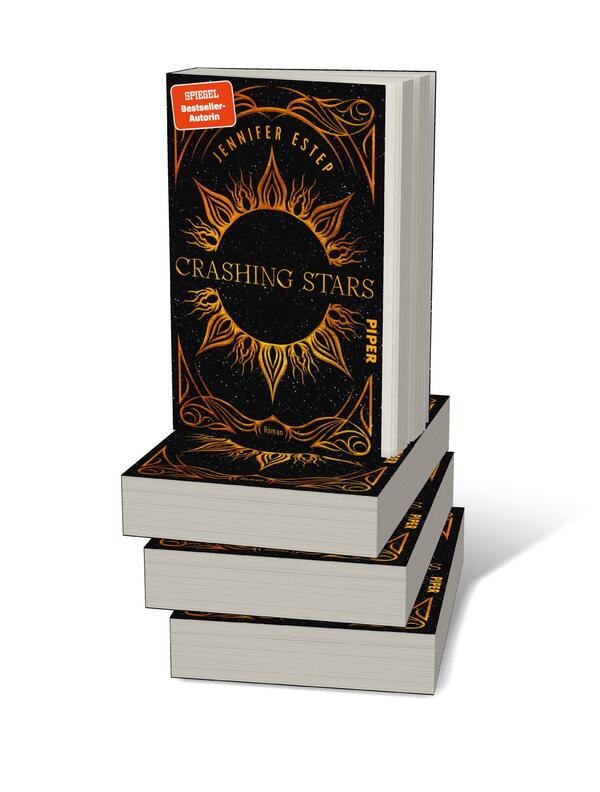 Bücherstapel des Buches „Crashing Stars“